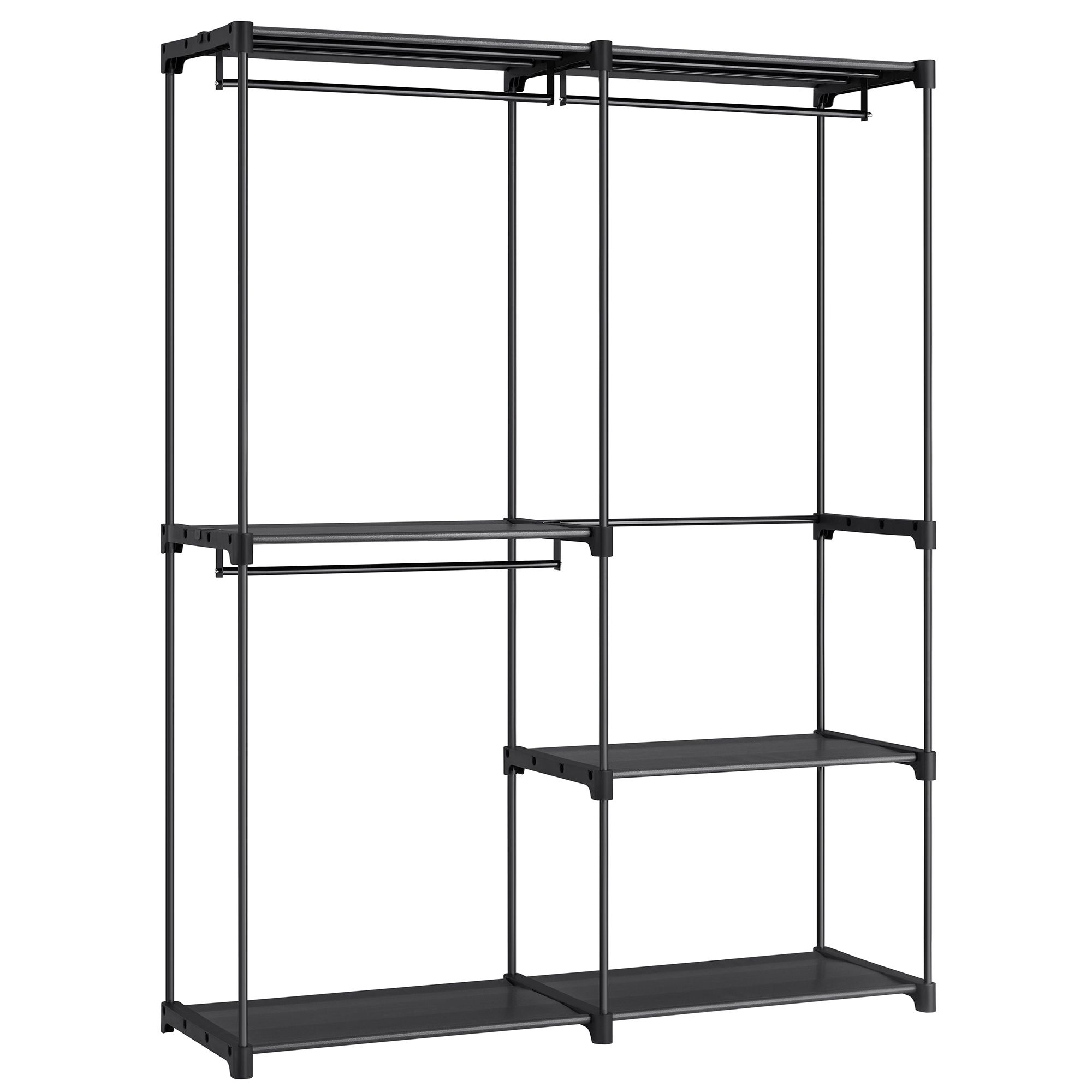 Armoire - 138 x 182 x 43 cm - Métal/Tissu - Noir - Armoire ouverte