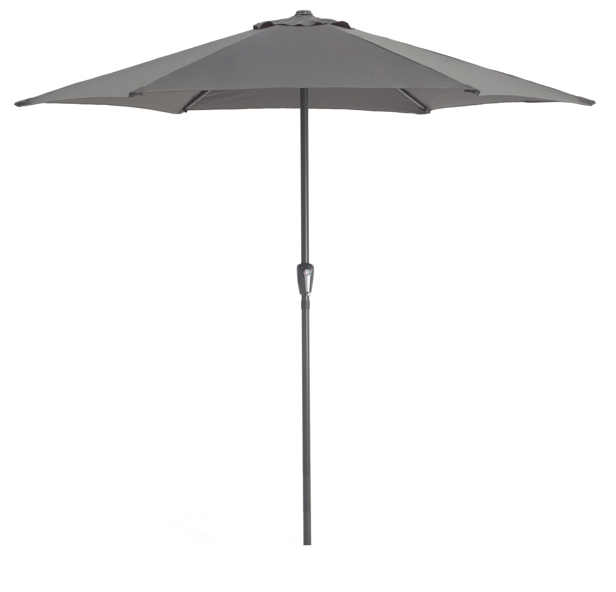 Parasol droit en aluminium - Ø 270 cm - gris foncé