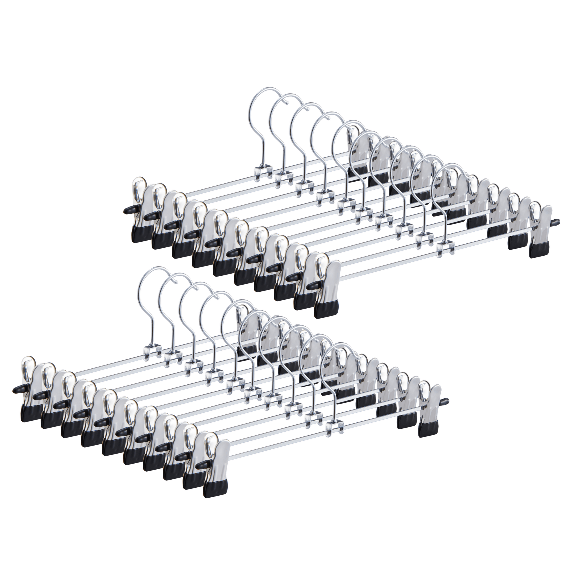Cintres antidérapant - medium - 30 cm de long - pinces réglables - 20 pièces - gris argenté