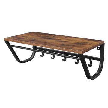 Porte-manteaux mural - vintage - 5 crochets - 60x20x30 cm - vintage brun