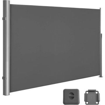 Pare-vent Extérieur en Aluminium et Polyester - 160 x 350 cm, Protection Contre le Vent, le Soleil et les Regards