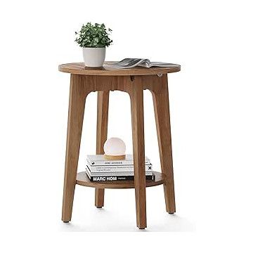 Table d'appoint ronde - 50x40x40 cm - noyer