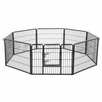 Enclos pour chiens transformable - clôture pour animaux de 60 cm de haut et 210 cm de diagonale - noir