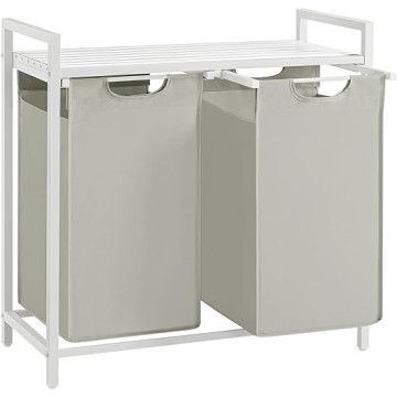 Panier à linge - avec 2 sacs extensibles - 92 litres - blanc