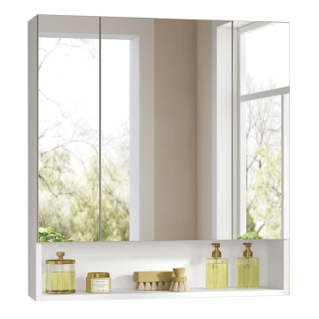  Armoire de salle de bain - armoire miroir - 70x75 cm - blanc