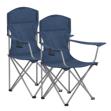Chaise de camping – ensemble de 2 chaises de camping luxueuses – chaise de plage – chaise pliante – chaise de camping – camping – campeur – bleu