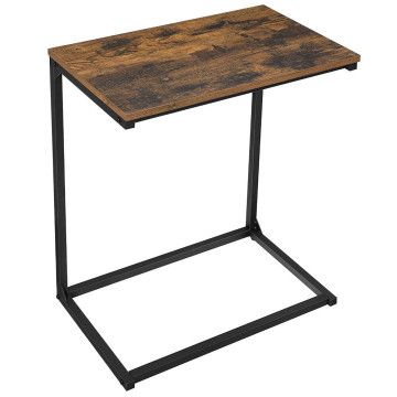 Table d'appoint - look industriel - 55x66x35 cm - brun vintage