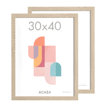 Set de 2 cadres photo – 30 x 40 cm – cadres photo en MDF – couleur chêne clair