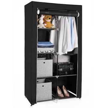 Armoire - tissu - 88x170x45 cm - noir
