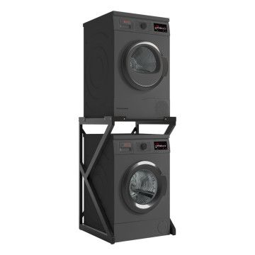 Armoire pour lave-linge - armoire modulaire - métal - noir