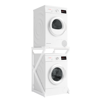 Armoire pour lave-linge - armoire modulaire - métal - blanc