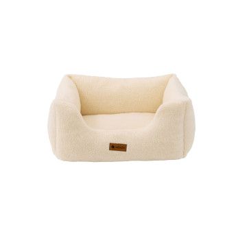 Panier pour chien - coussin pour chien - 63 x 53 cm - beige - tissu teddy - lavable