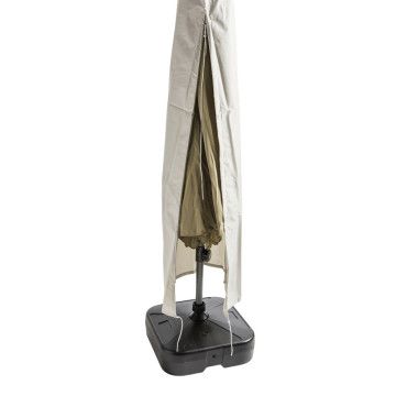 Housse de parasol - avec fermeture éclair - pour parasols droits de Ø 300 cm max - gris clair