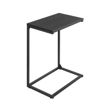 Table d’appoint – Table basse – Table de chevet – 55 x 35 x 66 cm – Métal & Panneau de particules – Noir