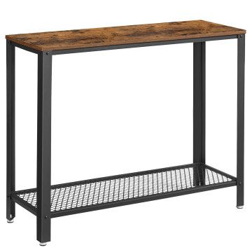 Table console haute - look industriel - 101,5x80x35 cm - brun vintage