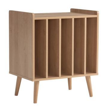Système de rangement pour LP – chêne clair – 56,5 x 39 x 66 cm – système de rangement vinyles – support LP – étagère à disques – meuble à disques – meuble pour platine