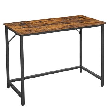 Bureau - table informatique - marron vintage - 100 x 50 x 75 cm - table pour ordinateur - bureau noir et marron vintage