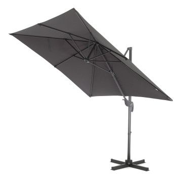 Parasol déporté - inclinable - 250x250 cm - gris foncé