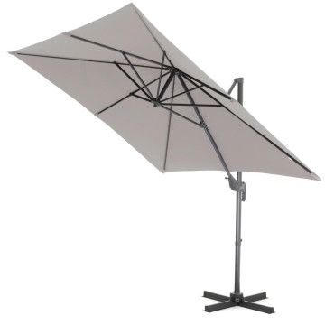 Parasol déporté - inclinable - 250x250 cm - gris clair