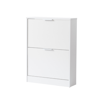 Meuble à chaussures – étagère à chaussures – armoire à chaussures avec portes – 58,5 x 17 x 77,5 cm – blanc