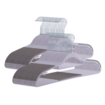 Cintres en plastique - antidérapant - crochet rotatif - 30 pièces - gris