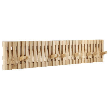 Porte-manteau mural - 28 crochets réglables - pour couloir, salon, chambre, salle de bain - longueur 87 cm - bambou
