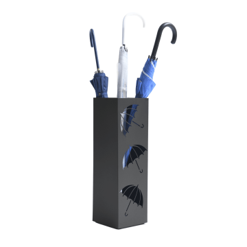 Porte-parapluies – support à parapluies – 49 x 15,5 cm – noir – acier