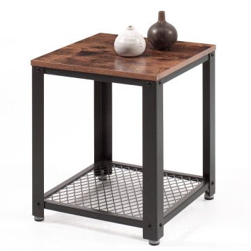 Table d'appoint carrée - 45x55x45 cm - vintage brun