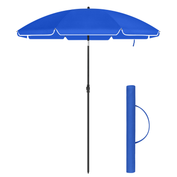 Parasol - Ø 200 cm - octogonal - avec sac de transport - bleu