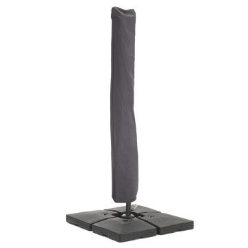 Housse de parasol - avec fermeture éclair - pour parasol déporté 300x300 cm - gris foncé