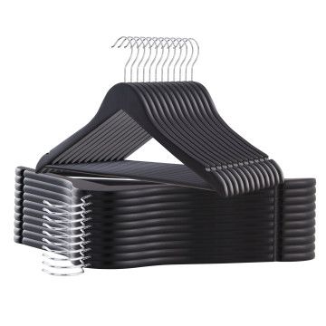 Cintres - bois massif - 30 pièces - noir