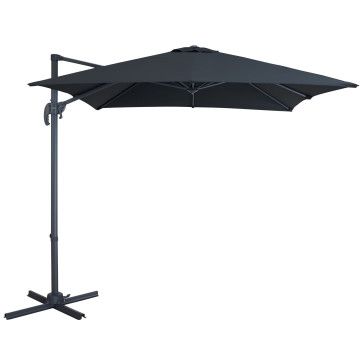 Parasol déporté - inclinable - 250x250 cm - noir