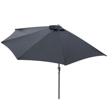 Demi-parasol de balcon - Ø 300 cm - noir
