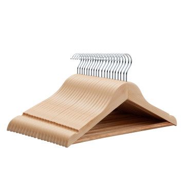 Cintres - lot de 20 - bébé/enfant - bois durable 100 % certifié FSC - chêne clair