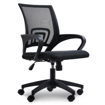 Chaise de bureau - accoudoirs larges - réglable en hauteur - noir