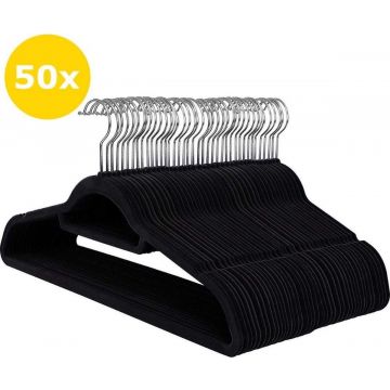 Cintres antidérapants - pliables - crochet rotatif - 50 pièces - noir