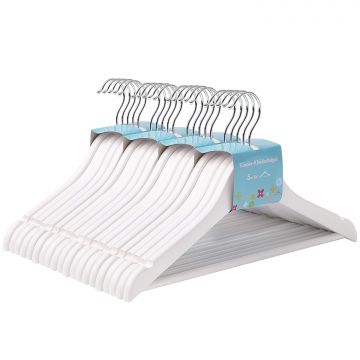 Cintres - pour enfants - crochet rotatif - 20 pièces - érable de haute qualité - blanc
