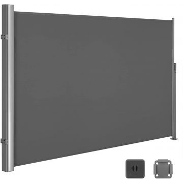 Store latéral - 160x400 cm - brise-vue - protection solaire pour balcon, terrasse, jardin - gris