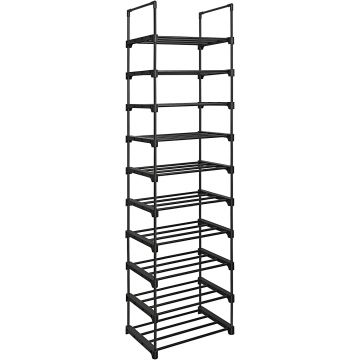  Etagère à chaussures en métal avec 10 étagères, DIY, étagère sur pied, peu encombrante, multifonctionnelle, salon, chambre à coucher, cuisine