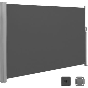 Brise-vent extensible pour balcon et terrasse - 160 x 300 cm - gris foncé