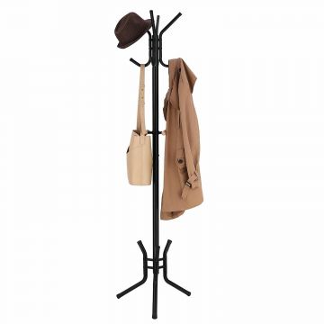 Porte-manteaux - look moderne - 12 crochets - 49x176x49 cm - noir