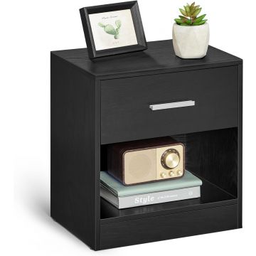 Table de nuit - table de nuit noire - table de nuit - table de nuit moderne - 41 x 39 x 28 cm - table de nuit avec tiroir - noir