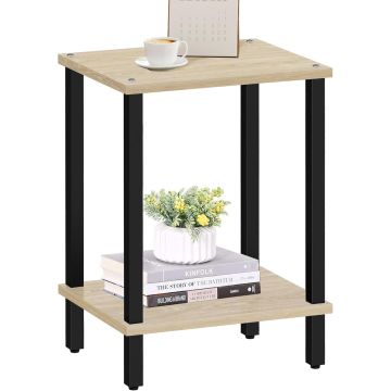 Table d'appoint – petite table – chêne chaud – 38 x 30 x 55 cm (L x l x H) – table de chevet – table industrielle – table de canapé – tables d'appoint