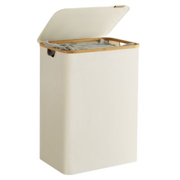Panier à linge compact et élégant - tri du linge - beige
