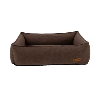 Panier pour chien - 78 x 65 cm - marron - lin recyclé - lavable