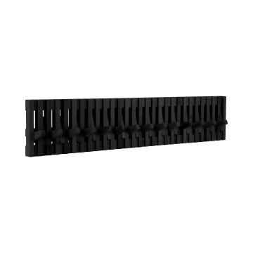 ACAZA Porte-manteau mural - Porte-manteau avec 28 crochets réglables - pour l'entrée, le salon, la chambre, la salle de bain - longueur 87 cm - Noir