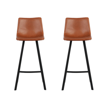 Tabourets de bar - chaises de bar - ensemble de 2 chaises de bar - chaises de bar avec dossier - vintage - brun cognac