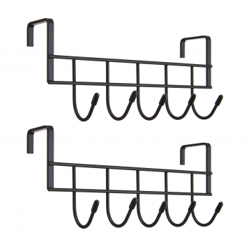 Porte-manteaux de porte - pour serviettes et vêtements - métal - noir