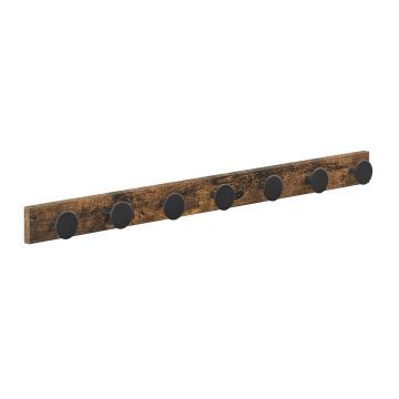 ACAZA Porte-manteau allongé avec 7 boutons, porte-manteau mural, brun vintage