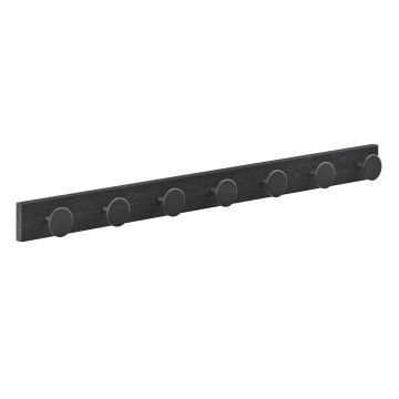ACAZA Porte-manteau long avec 7 boutons, porte-manteau mural, noir
